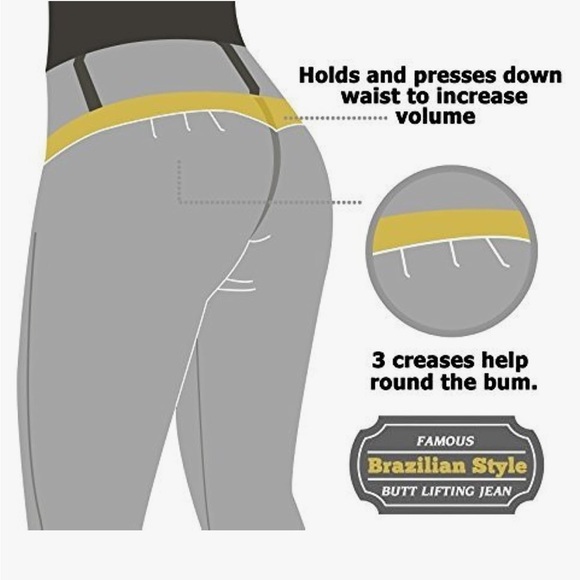 Y2K Curvify Size 15 Brazilian Butt-Lift Dark Wash Denim Cropped Jeans Capris - Picture 5 of 16